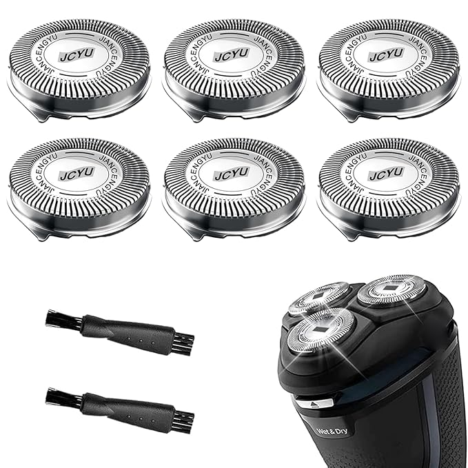 SH30 Replacement Heads for Philips Norelco 3000 Replacement Blades for phillips norelco 3000 Replacement Electric Shaving Head Blades Series 3000,2000,1000,3500 New Upgrade SH30/52 Heads 6Pack Brush*2