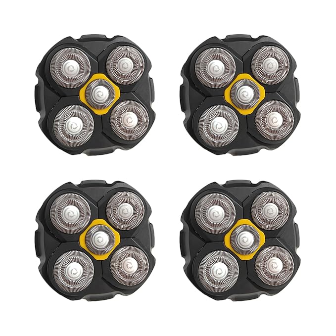 Replacement Heads Compatible with Microtouch Titanium Electric Head Shaver, Titanium Razor Replacement Blades For Micro touch Head Shaver, Hypoallergenic Hair Clippers Blades For Bald Men - 4 Pack