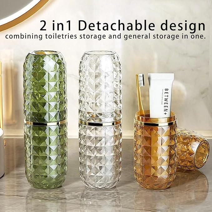 Travel Toothbrush Holder Large Travel Toothbrush Cup, Clear and Bright, Comfortable to Hold, Travel Toothpaste Container for Business Trip School Camping Bathroom (Orange)