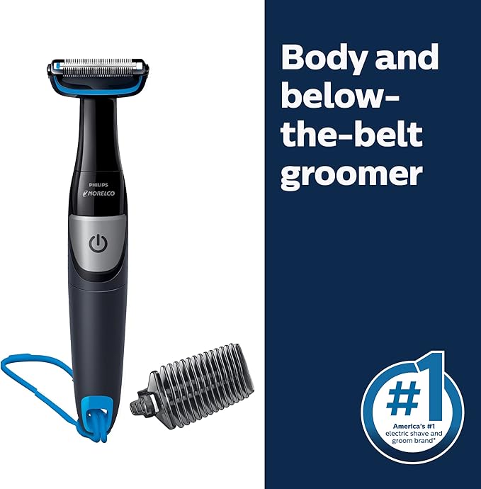 Philips Norelco Bodygroom Series 1100, BG1026/60, Showerproof Body Hair Trimmer and Groomer for Men