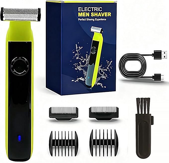 2025Beard & Body Hair Trimmer for Men [All-in-One] USB-C Fast Charging, Adjustable Comb,Groin & Ball Hair Painless Electric Shaver, Travel Razors, Dry Cordless Foil Shavers,Low Noise