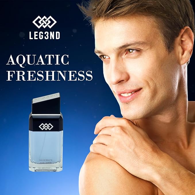 LEG3ND Cologne for Men 3.4oz EDT Spray | Long-Lasting Masculine Fragrance - Fresh, Aquatic & Spicy Citrus Scent for Everyday Elegance