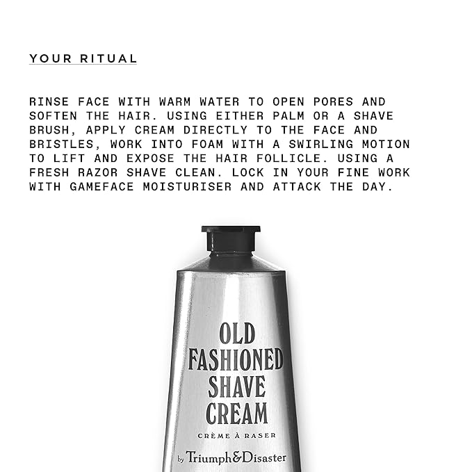 TRIUMPH & DISASTER | Old Fashioned Shave Cream Tube | Shaving Lotion for Sensitive Skin - Alcohol Free, 3.04 fl oz (90+ shaves)