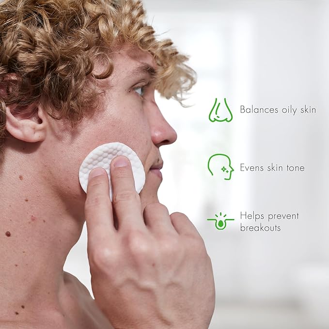 Tiege Hanley Glycolic Acid Pads for Men, Exfoliating Face Cleansing Pads for Forehead, Nose & Cheeks, Facial Wipes with Glycolic, Salicylic & Lactic Acid, Men’s Skin Care, 30 Count
