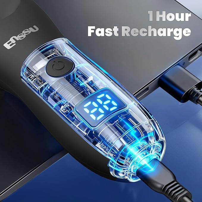 Manscaper for Men, Manscape Body Hair Trimmer for Men with Ceramic Blade & LED Light, Waterproof Electric Shaver Groomer for Pubic Hair, Chest, Legs & Bikini, Pubic Hair Trimmer for Wet/Dry Use