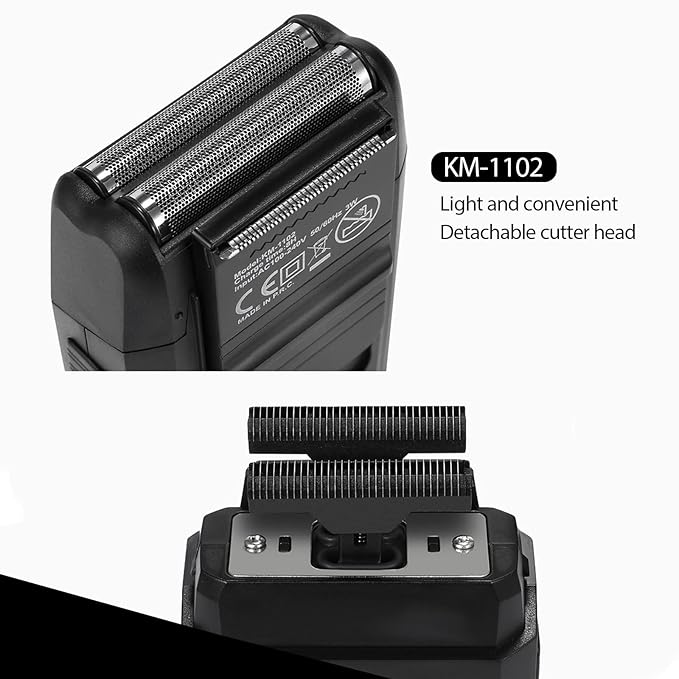kemei Men's Reciprocating Cordless Razor Razor Electric Rechargeable Razor Precision Beard Sideburn Trimmer Razors Twin Blade Multifunction Grooming Razor…