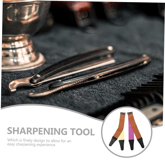 2Pcs Double Sided Razor Sharpening Convenient Home Use Shaver Sharpening Tool with Hanging Eyelet for and Smoother Random Color
