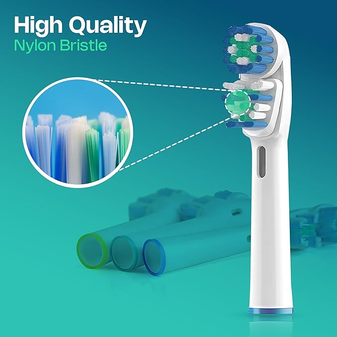 NorthFolks 8 Pack Dual Clean Replacement Toothbrush Heads Compatible with Oral-B Electric Toothbrush Handles, Soft Bristle Brush Heads for Pro 500 1000 1500 3000 5000