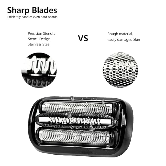 53B Replacement Head Compatible With Braun Series 5 6, 53B Wet and Dry Replacement Foil and Cutter for Braun Electric Shaver S5 S6 5409 5762