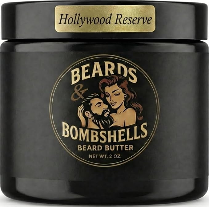 Beards & Bombshells Hydrating Beard Butter, Light Whipped, Non-Greasy, Softens Hair, Tames Frizz, Adds Light Shape (Hollywood Reserve)