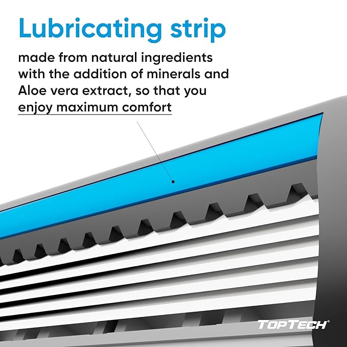 TopTech PRO 5 Razors for Men - Manual Shaving Razor & Replaceable Cartridges - 5-Blades Technology - 10 Count Pack (1 Handle + 9 Refills) - Soft Shave & Sharp Blades - Cost-effective Refill