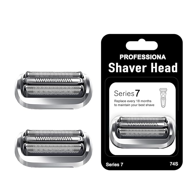 74S Series 7 Braun Electric Shaver Replacement Head Compatible with braun series 7 7120s, 7125s, 7127cs, 7171cc, 7175cc, 7185cc and 7189cc (2PACKS)