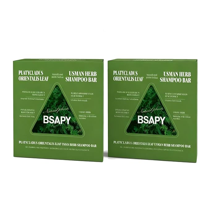 Anti Hair Loss Shampoo Bar – DHT Blocker with Polygonum, Ginseng & Tea Tree, Strengthens Roots, Reduces Hair Fall, for Thinning Hair, Sulfate-Free, Herbal Hair Growth Soap 120g *2