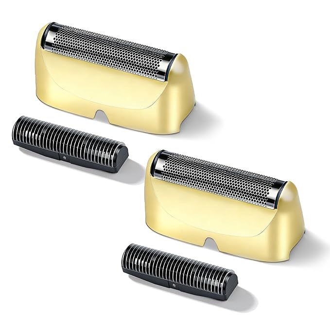 2-Pack Shaver Replacement Foil and Cutter Compatible with BaBylissPRO UV-Disinfecting Single Replacment Foil (Gold)