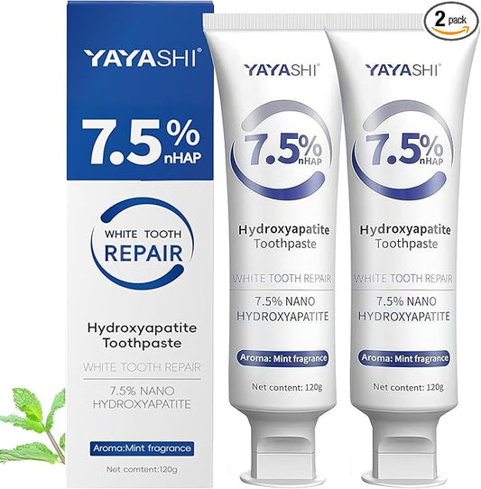 Set 2-Pack Hydroxyapatite Toothpastes for Enamel Protection and Tooth Strengthening, Gentle Mint, Fresh Breath, Daily Use for Oral Health (Gentle Mint)