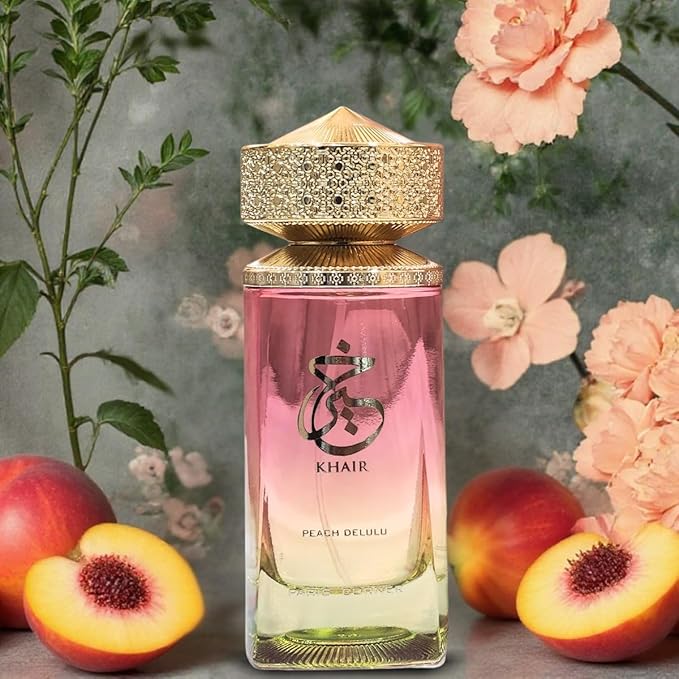 Paris Corner | Khair Peach Delulu Eau de Parfum for Women – 3.4 Fl Oz | Sophisticated Gourmand Perfume with Peach, Nectarine, Guava, Vanilla & Florals | Long Lasting Luxury Fragrance