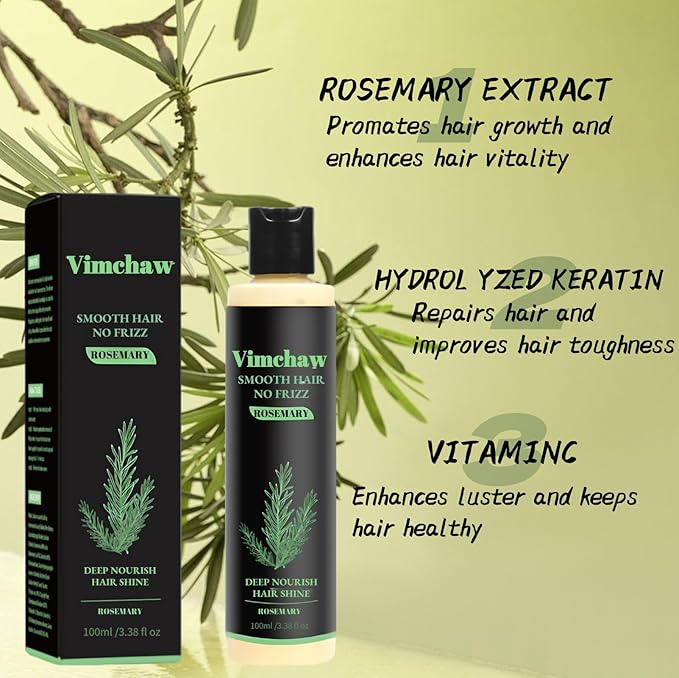 Rosemary Hair Growth Shampoo,Organic Natural Shampoo for Thinning hair & Hair Loss with Hydrolyzed Keratin,Unisex-3.4 fl.oz (Pack of 1)