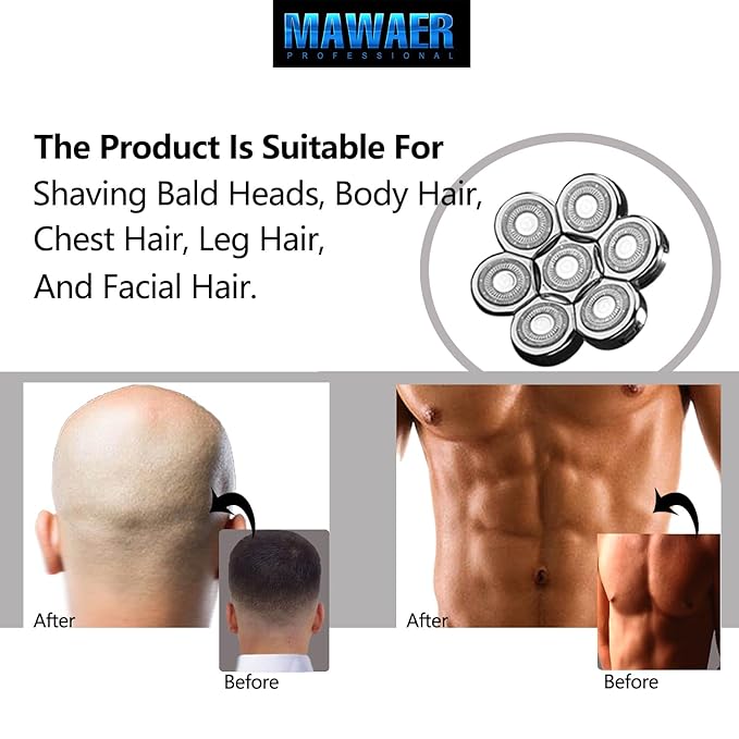 7 Blades Head Shaver Replacement Head Blades for Freedom Groom*** AidallsWel and Most Mainstream Brands Head Shaver Electric Shaver Replacement Head