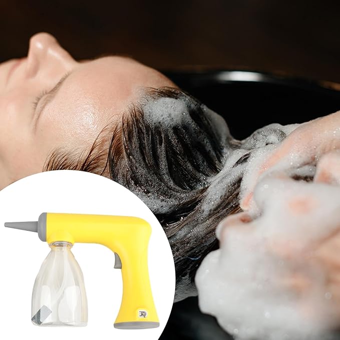 Perming Foaming Machine Lather Maker Hot Lather Machine USB Charging for Barber Shop, yellow 300ml