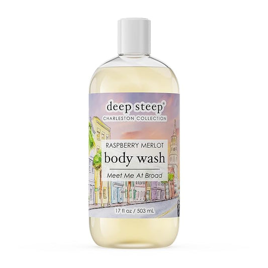 Deep Steep Body Wash, Raspberry Merlot (Meet me at Broad), 17 oz – Hydrating Shower Gel with Hyaluronic Acid, Shea Butter, Aloe Vera & Argan Oil – Vegan, Clean Beauty, Clean & Refreshed Skin
