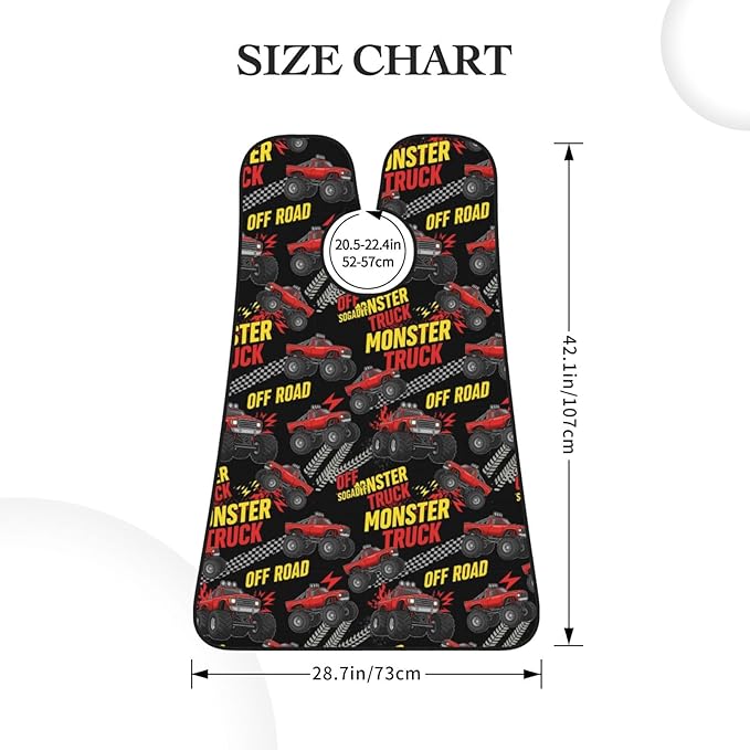 Men's Beard Maintenance Apron, Waterproof & Easy Clean, Monster Truck Car Red Black