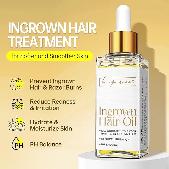 LA.PERSONAL Ingrown Hair Treatment, Razor Bump Treatment for Men and Women, Razor Bump and Burn Remover Ingrown Hair Oil for Bikini Area, Legs and Underarm Area After Shave 40 ML/1.4 FL OZ