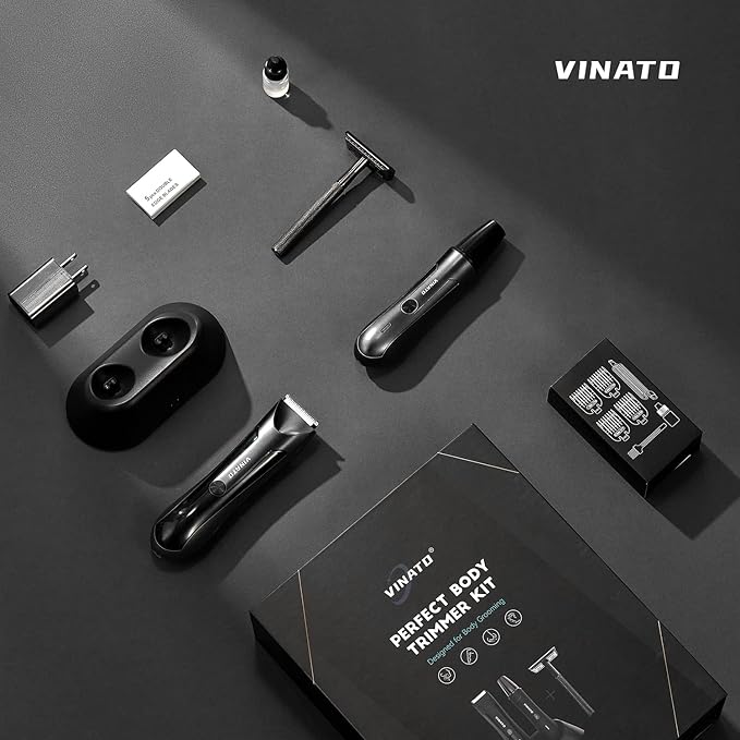 VINATO Electric Trimmer Tool Set - Body Hair Trimmer, Nose Hair Trimmer, Beard Razor, Anniversary Birthday Gifts for Him Gifts for Husband Boyfriend Dad, All-in-one Mens Gifts, Mens Grooming Kit