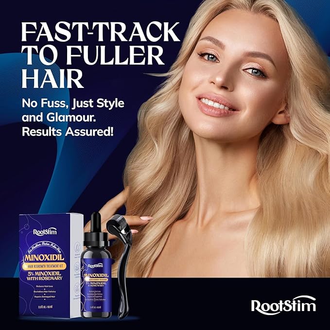 5% Minoxidil Hair Growth Kit for Men and Women: Extra Strength Minoxidil Hair Loss Treatment Serum with Rosemary for Faster Stronger Thicker Hair Growth - 60ML