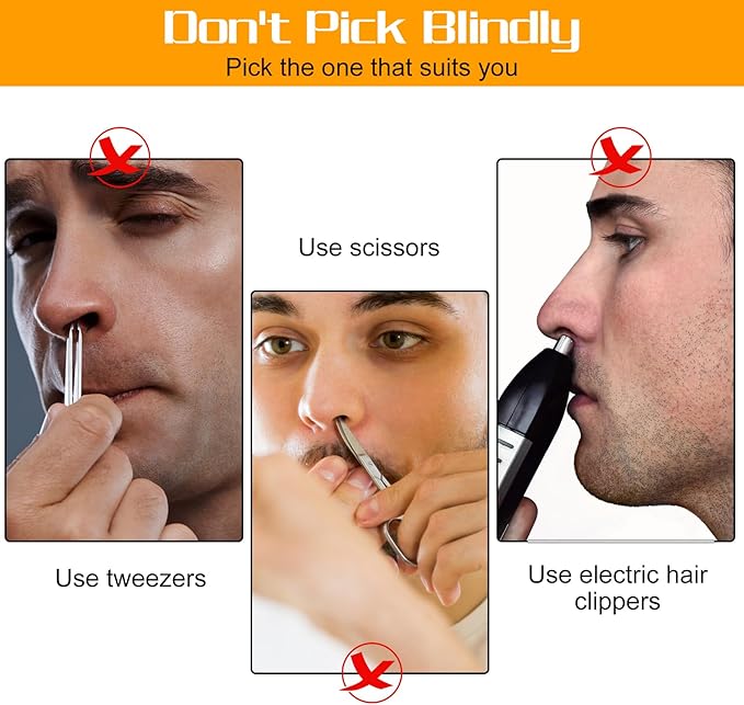 12 Pcs 2 in 1 Nasal Hair Cutter for Women Men, Double Sided Manual Nose Hair Trimmer Portable 360° Rotating Upgrade Nose Hair Knife with Soft Cleaning Brush Head, Travel Essentials (Cream)