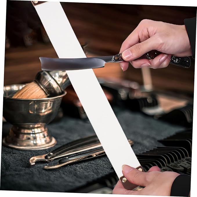 NOLITOY Professional Razor Strop for Sharpening and Polishing Canvas Double-sided Strap for Straight Razors Scissors and Fine Edges Essential Tool for Barbers and Shaving Enthusiasts