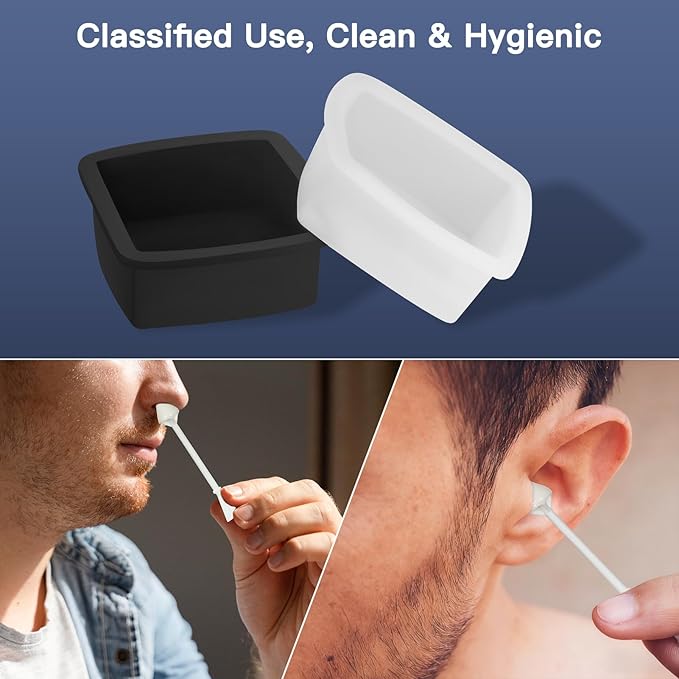 Nose Wax Kit Men, 100g Nose Hair Wax Kit with 40 Applicators (30-40 Uses)，Nose and Ear Hair Removal, 7-Min Charging and Fast Heating, 2 Silicone Liner, Smart Constant Temperature, Multi-Accessories