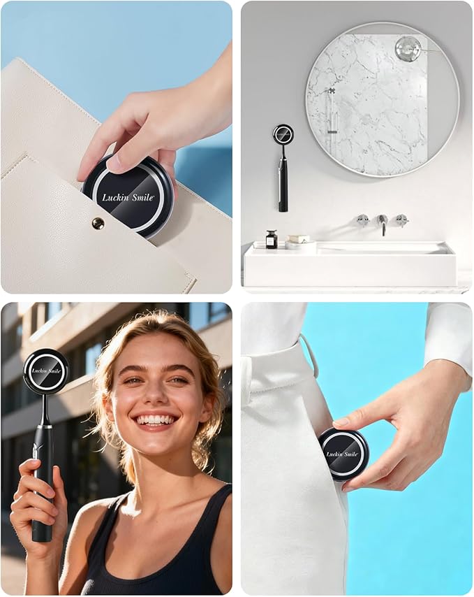 UV Toothbrush Sanitizer for Bathrooms, Single Toothbrush Sanitizer, Wall Mounted Tooth Brush Sanitizer Holder with Fan Drying, No Drilling (Black)
