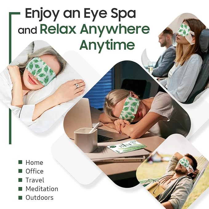 Steam Eye Mask, 10Packs Heated Eye Mask, Self Heating Disposable SPA Warm Compress for Eyes Sleep Mask, Travel Essentials & Relaxation Gifts, Valentine's Day Gifts (Tea Tree Scent)