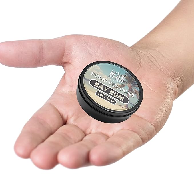 Solid Cologne Men's Bay Rum Cologne for Men, Wax Bay Rum Solid Cologne for men, Solid Perfume with a Bay Rum and coconut scent (1 Ounce, Bay Rum Mens Cologne Balm)
