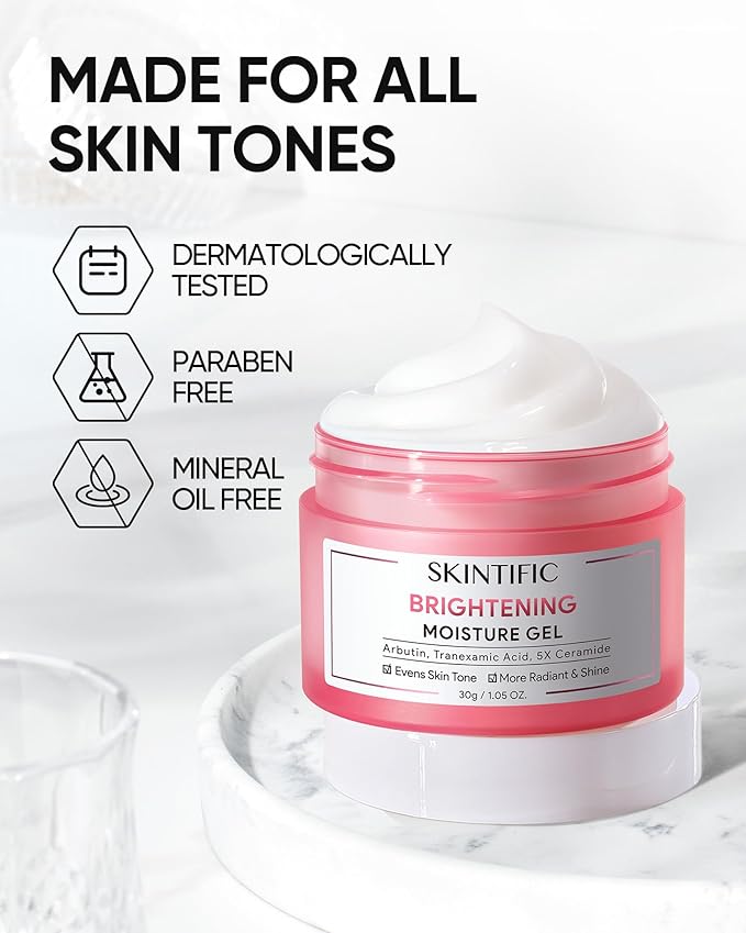 MSH Niacinamide Brightening Cream,Fades Dark Spots, Evens Skin Tone, Tranexamic Acid, α-Arbutin, 5X Ceramides, Centella Asiatica, Suitable for Oil and Acne-prone skin, 3.52fl.oz / 100g