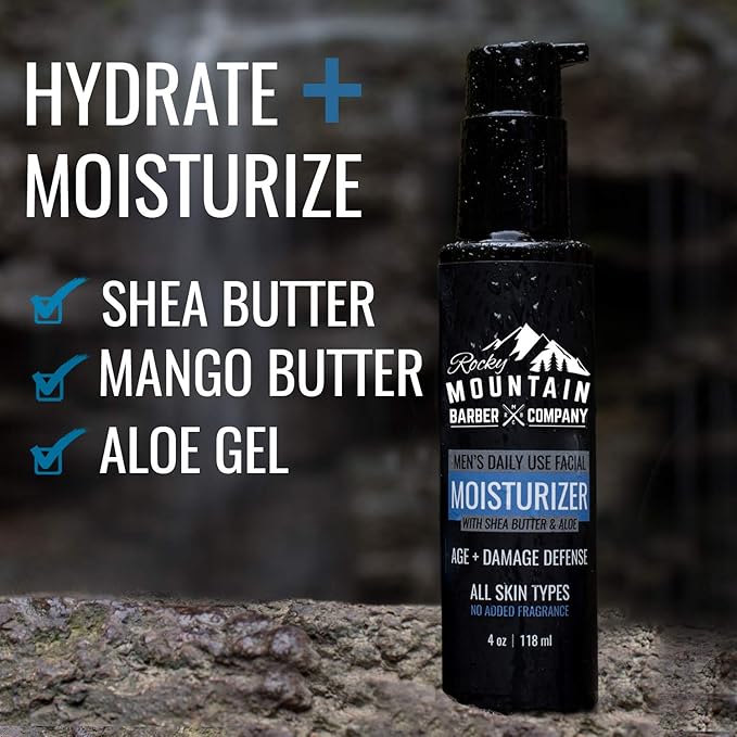 Men's Face Moisturizer - With Shea Butter, Jojoba Oil, Argan Oil & Vegetable-Derived Glycerin - Fragrance-Free Formula For All Skin Types