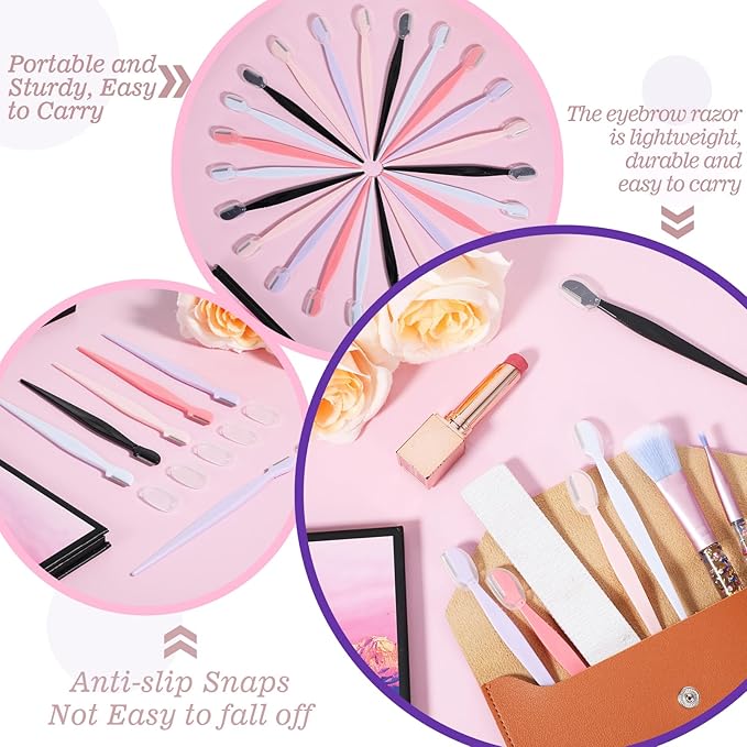 28 Pcs Eyebrow Razors, Multipurpose Face Razors for Women, Dermaplane Razor for Women Face, Exfoliating Facial Razor with Precision Cover, Eyebrow Shaper Trimmer Shaver for Men&Women (Multicolor)