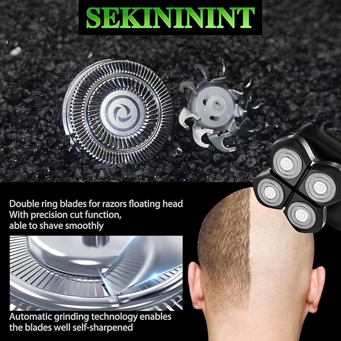 8 PCS Head Replacement Shaver Blades Compatible with Free Bird Flex Series Pro Electric Head Shaver