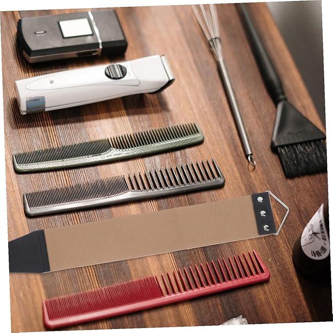 NOLITOY 2pcs Manual Razor Strop Tool for Barber Shop Use Double-sided Leather Shaving Strop for Straight Razors Canvas Sharpening Straps for Maintenance