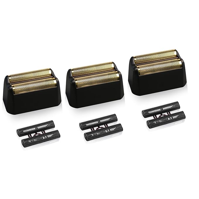 3 Pack Professional 5 Star Series Finale Shaver Replacement Foil and Cutter Bar Assembly Compatible with wahl Shaver Foil 7031-100, 7043-100 Super Close Shaving Replacement Heads，Black