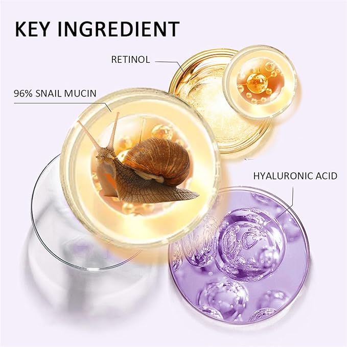 Hydrating Face Balm Stick with 96% Snail Mucin, Retinol and Aloe Vera Multi Balm Stick Moisturizer for Day & Night Hydrating Lifting & Firming Anti Aging for All Skin Types 1.41 Fl Oz