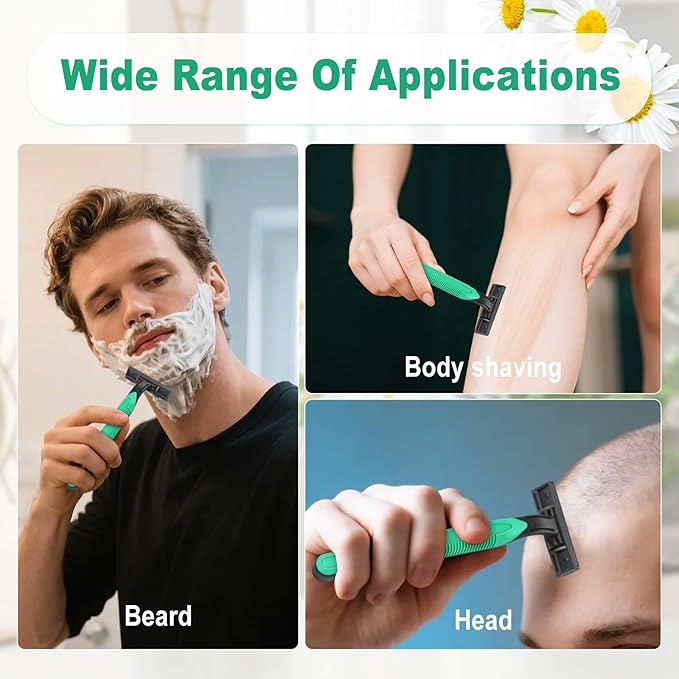 disposable razors in bulk, razors with knife cap, individually packaged disposable bulk with shaving cream for hotels, shelters, homeless, nursing homes, charities, churches (100 pieces)