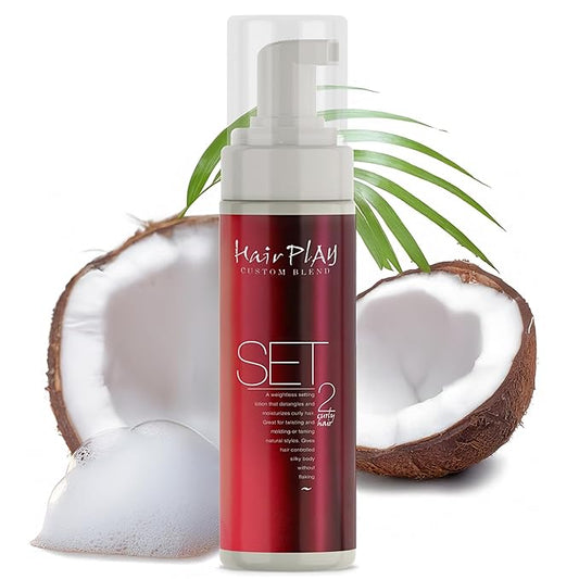HairPlay Set #2 Hair Foam Mousse - Medium Hold Styling Foam for Frizz Control - Hair Mousse for Curls - Curl Defining Moisturizing Mousse for Wavy Hair - 8 Fl Oz