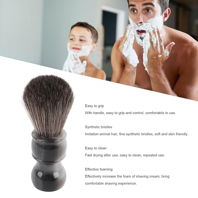 Shaving Brush for Men, Professional Beard Brush with Soft Synthetic, Quick Foaming Grooming Brush for Efficient Cleaning, Comfortable Handle for Smooth Shaving Experience