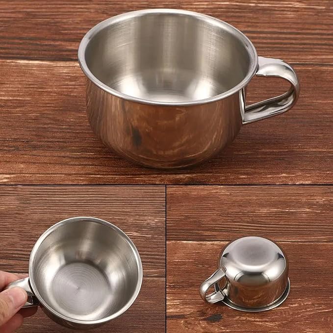 6.76oz/200ml Shaving Bowl for Men, Stainless Steel Shaving Mug, 4.3 X 2.0in Shave Bowl with 3.4 Inches Diameter for Storing Shaving Cream, Soap or A Brush to Clean Your Beard