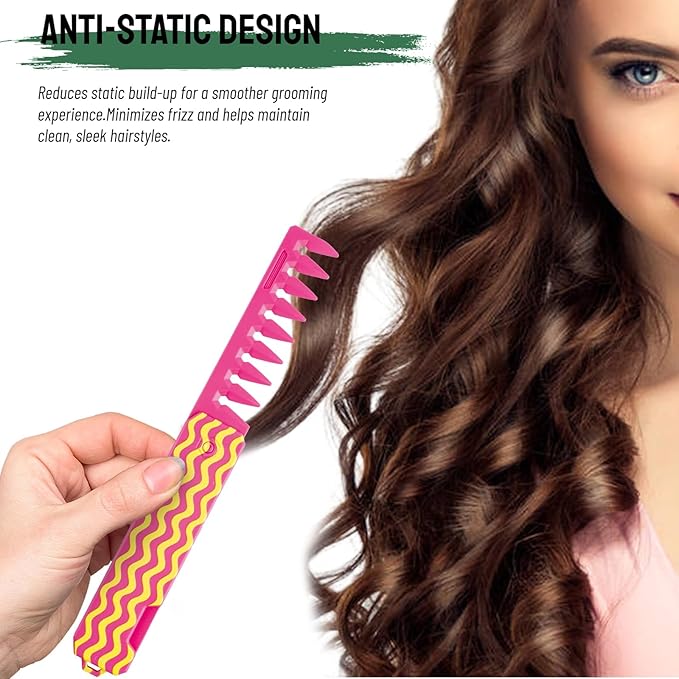 Protable Folding Hair Comb for Men, 2 in 1 Pocket Combs - Fine Tooth Comb, Styling for Everyday Grooming & Combing Hair, Beards and Mustaches (Green)