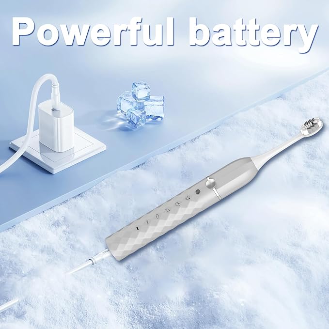 Electric Toothbrush Set, Equipped with 10 Brush Heads and Travel case, IPX8 Waterproof, 2-Minute Timer, 42000 high-Frequency Vibrations, 5 Modes, The First Choice for Gift Giving
