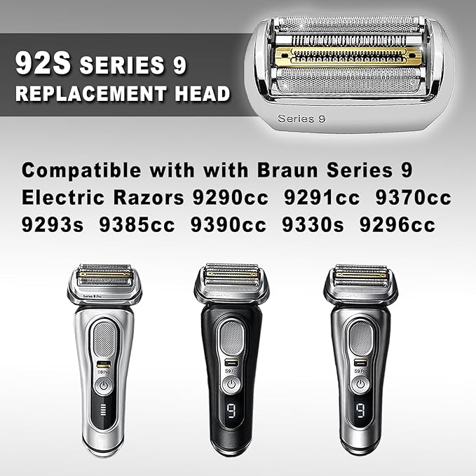 NEW Series 9 92S Braun Electric Shaver Replacement Head for Men Razor Shaving Blades Compatible with 92S Braun Replacement Electric Shaver Heads 9290cc 9291cc 9370cc 9293s 9385cc 9390cc 9330s 9296cc