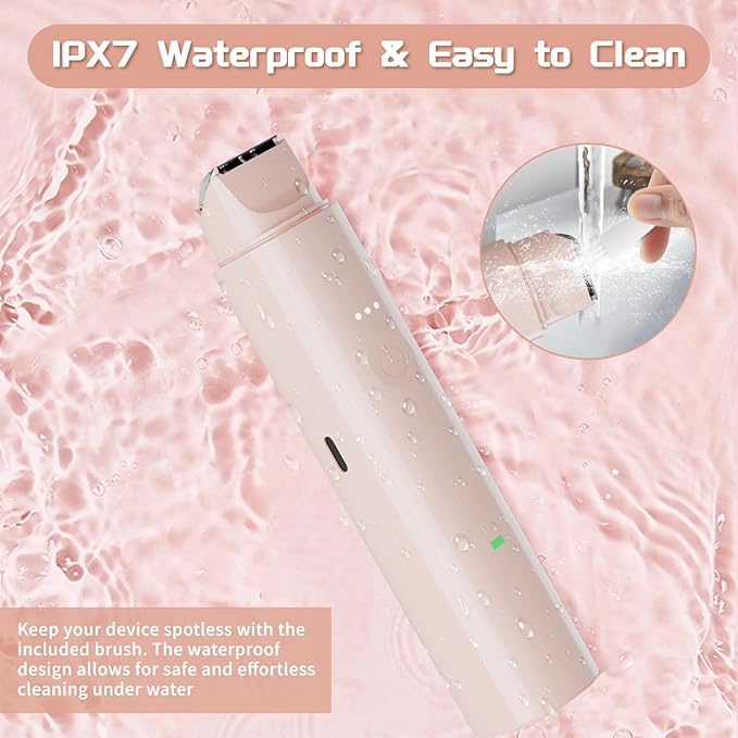 Bikini Trimmer for Women Pubic Hair - 2 in-1 Electric Razors for Women - Rechargeable Electric Shaver - IPX7 Waterproof Bikini Trimmer for Underarm Leg Arm Body Face Hair Remover Painless Portable