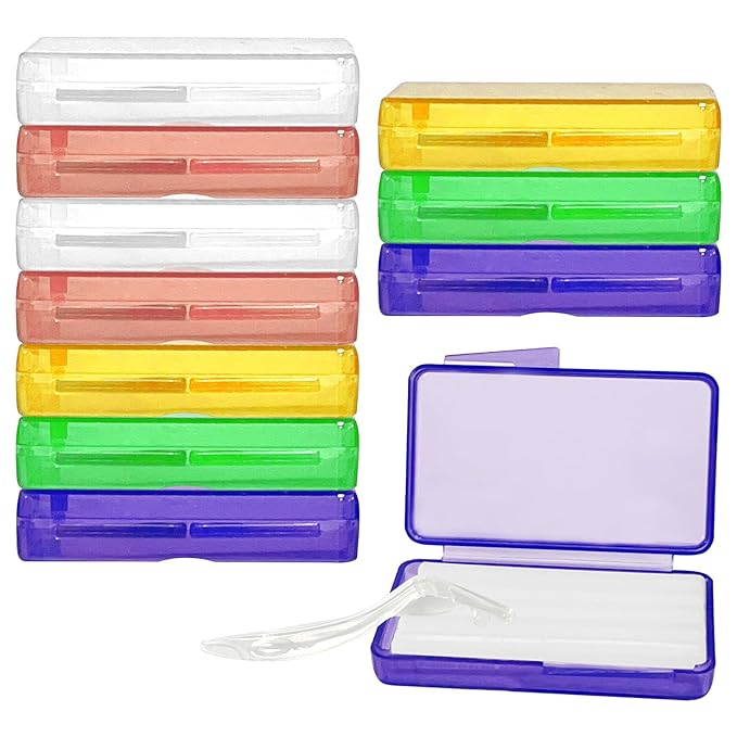 10-Pack Multicolored Dental Wax for Braces, 50-Strip Set of Unscented, Flavorless Orthodontic Wax, Teeth Braces & Aligners Care, Bracket Covers, Lip Protectors & Oral Appliance Accessories